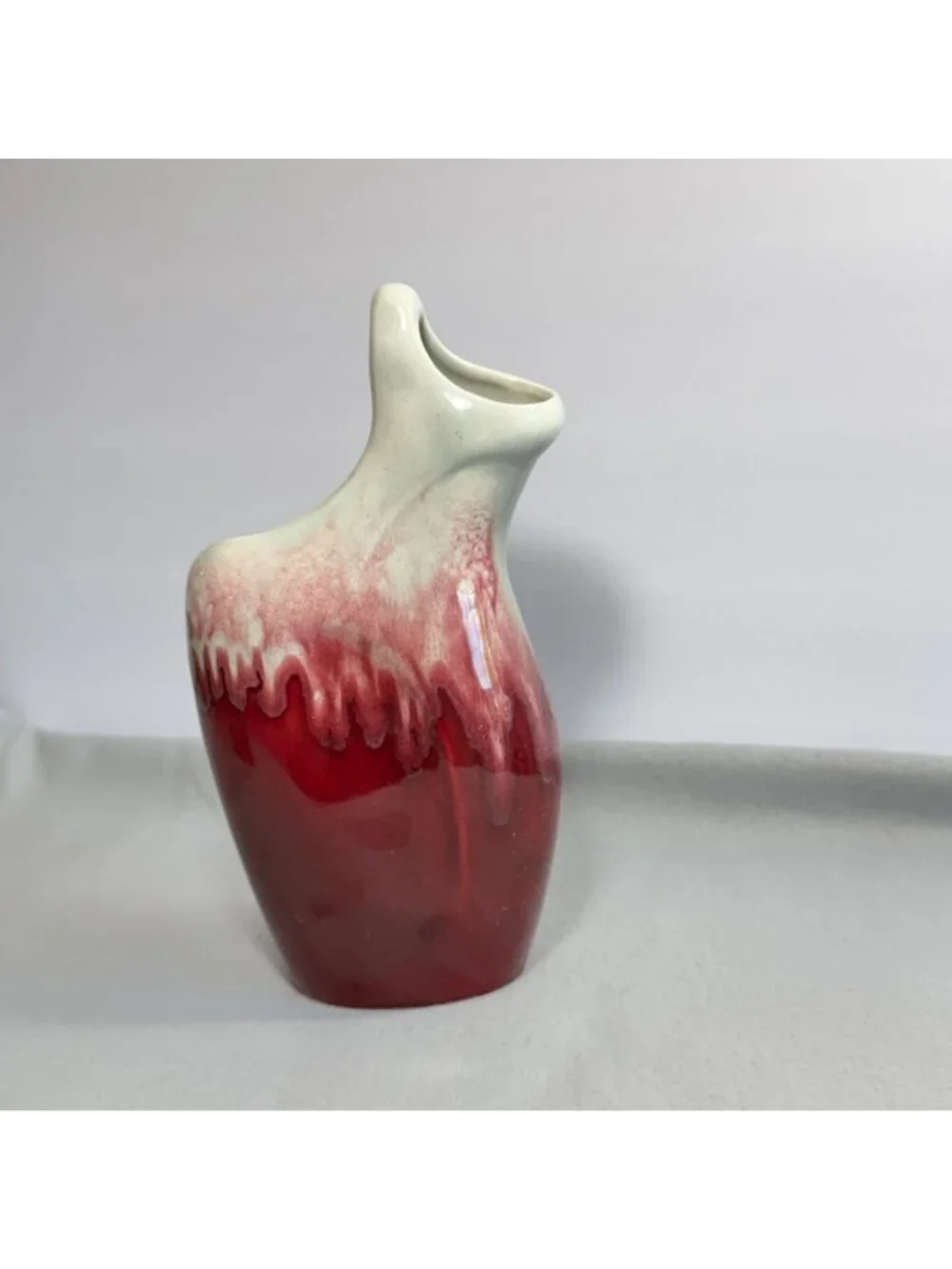 Vintage Red Wing Pottery Vase 1953 Anniversary Drip Glaze Oxblood Maroon B2317 - Picture 10 of 16